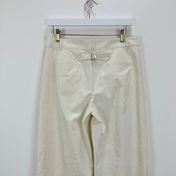 J.Crew Full Length Wide Leg Trouser Cotton Linen Blend Ivory Relaxed US 6 NWT - Picture 10 of 15